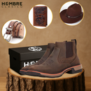 Kit Bota El Patrón en Cuero Legítimo + 3 Regalos [Sombrero de Cuero + Cinturón + Billetera]