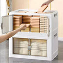 BoxMax™ – Kit de 12 Cajas Organizadoras Apilables con Ruedas y Puerta Frontal