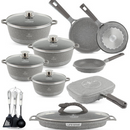 CookStone™ – Juego de Ollas de Cerámica Antiadherente + Kit de Utensilios (19 Piezas)